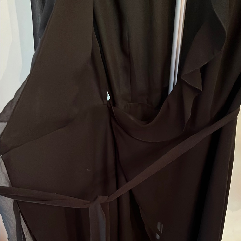 Wilfred Black Long Sleeve Cut Out Wrap Dress - Picture 7 of 8